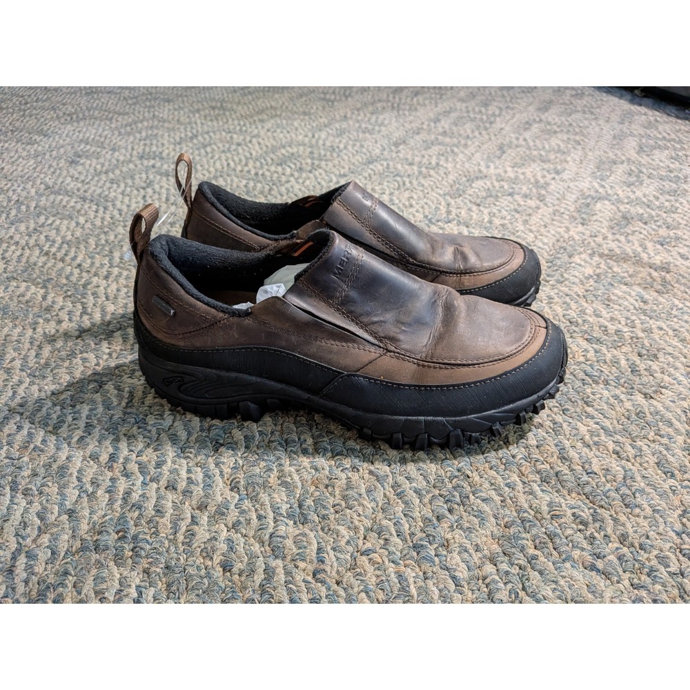 Merrell Shiver Moc 2 Waterproof Mens 11 Dark Earth Brown Leather Vibram J39577
